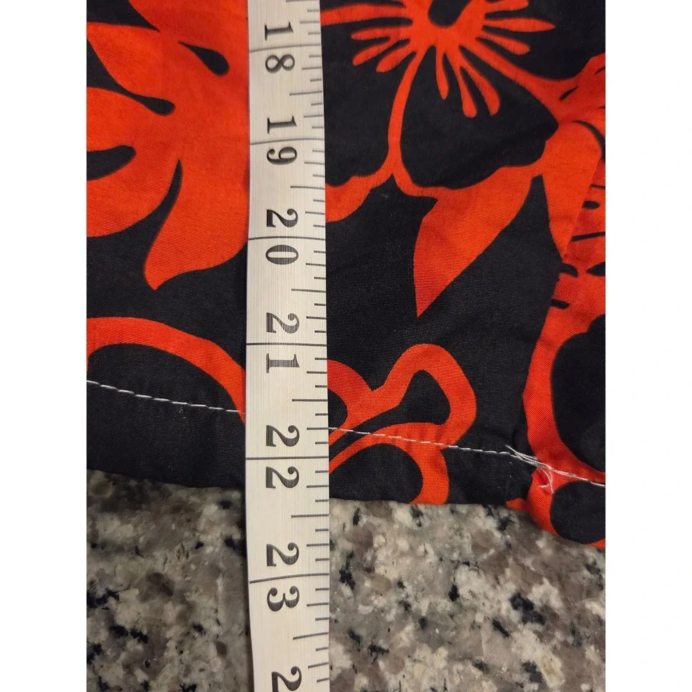 Banana Split USA Mens XL Swim Trunks Red Black Hibiscus Floral Mesh Board Shorts